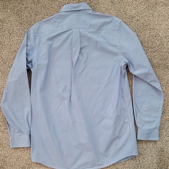 Boys Vineyard Vines Blue Checked Button Down Whale Shirt  X-Large 18 - Picture 2 of 8